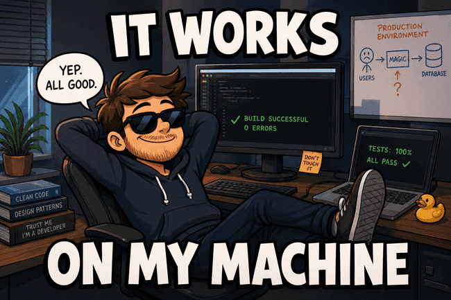 It works on my machine (Picture Generated by ChatGPT)